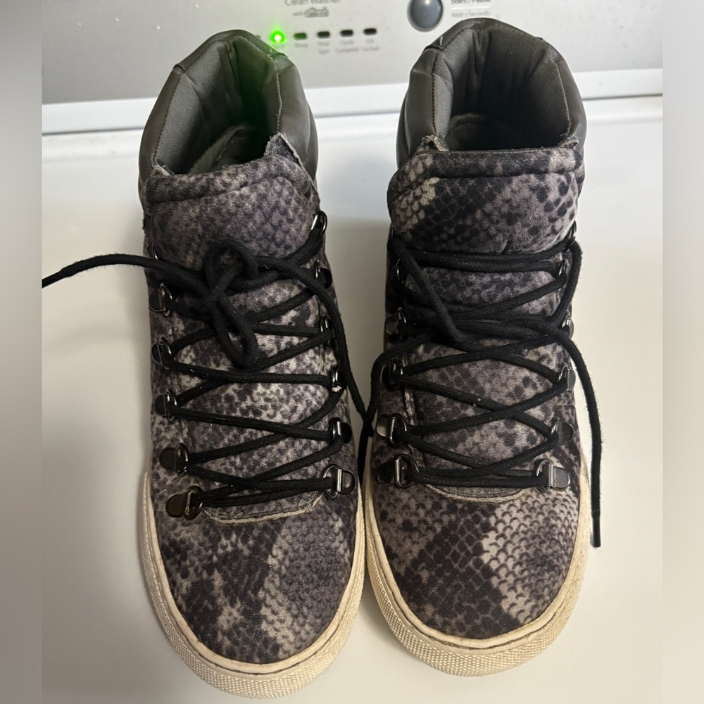 Madden Girl Beezy Work Boot Sneaker Snakeskin